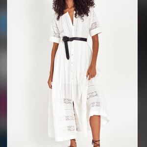 LoveShackFancy Edie Cotton Midi Dress
